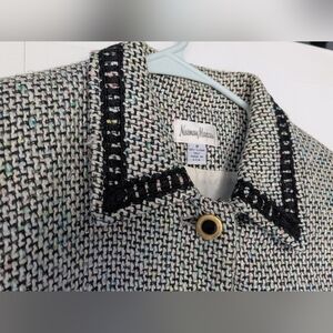 Neiman Marcus Tweed Jacket with Black Trim